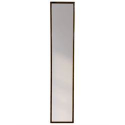 Early 20th century mahogany framed dressing mirror, in tall and narrow frame, plain mirror plate