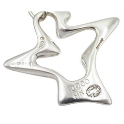 Georg Jensen silver artist pendant 'Bird' of the year No. 2000, designed by Henning Koppel, hallmarked, boxed with leaflet