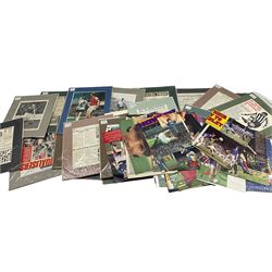 Box of football autographs from the 1940s onwards, loose and in mounts
