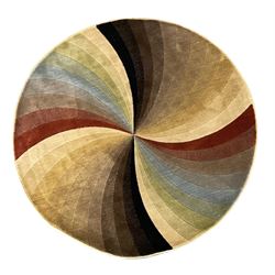 Nourison Mondrian circular swirl rug, 132cm
