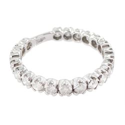 18ct white gold round brilliant cut diamond full eternity ring, stamped 750, total diamond weight 1.00 carat