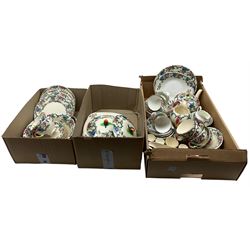 Royal Cauldon 'Victoria' pattern part dinner service including vegetable dishes, gravy jug, cups saucers, bowls etc. in three boxes