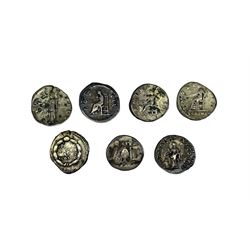 Seven silver Roman Denarius coins