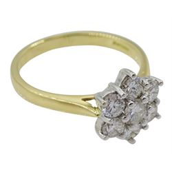 18ct gold round brilliant cut diamond ring, hallmarked, total diamond weight approx 0.75 carat