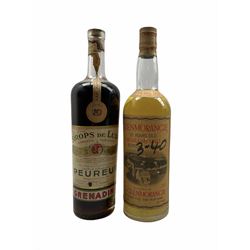 Glenmorangie 10 years old Highland Malt Scotch Whisky, one bottle and a bottle of Pereux Grenadine 