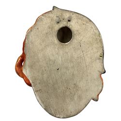 'The Screamer' wall mask, printed marks verso 'Made in Czechoslovakia' H22cm together with three similar style pottery wall masks, smallest 9.5cm (4)