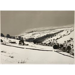 After Peter Brook RBA (British 1927-2009): 'January Pennine Valley', Artist Proof print signed and numbered I, 51cm x 72cm 