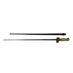 French model 1886 Lebel bayonet with cruciform blade, brass hilt and steel scabbard blade length 50cm