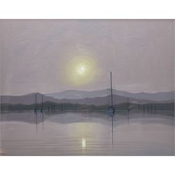 James Miller (British 1962-): 'Full Moon Ambleside', oil on board signed, titled verso 39cm x 49cm