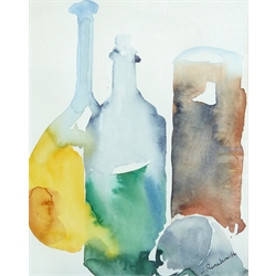  Zdzislaw Ruszkowski (Polish 1907-1991): Still Life of Bottles, watercolour signed 24cm x 19cm  