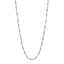 9ct gold twist bar link chain necklace, hallmarked