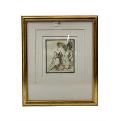 After J Basire - restrike etching after 18th century original in gilt frame