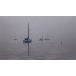 James Miller (British 1962-): 'Morning Mist - Ambleside', oil on canvas signed, titled verso 51cm x 87cm 
