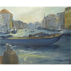  Italian School (20th century): Venice, oil on canvas indistinctly signed 45cm x 55cm  