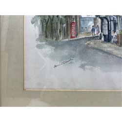 Albin Trowski (Polish 1919-): Manchester Street Scene, watercolour signed and dated '72, 30cm x 42cm