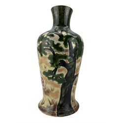 Cobridge limited edition pottery vase 'Wartime Harvest' by Angie Davenport 17/150 with impressed and painted marks H32cm