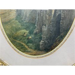 William Crawford Williamson (British 1851-1892): 'Scarborough Castle Yorkshire - The Keep, oval watercolour signed and titled posthumously 45cm x 30cm
Notes: Artist was a professor of Botany and Natural History at Owen's College Manchester