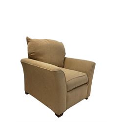 Armchair upholstered in beige fabric 