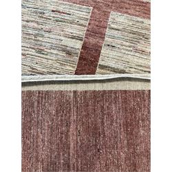 Pakistani Ziegler gabbeh carpet of square sectional design 