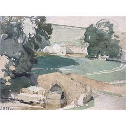 Charles Knight RWS ROI (British 1901-1990): 'Yockenthwaite Yorkshire, watercolour signed, labelled verso together with limited edition Charles Knight publication numbered 27/350, 28cm x 37cm (2)