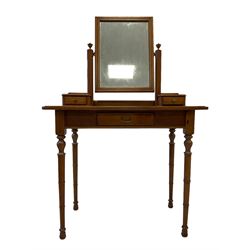 Mid 20th century small mahogany dressing table with mirror and drawer