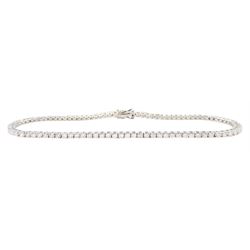 18ct white gold round brilliant cut diamond bracelet, stamped, total diamond weight approx 2.05 carat