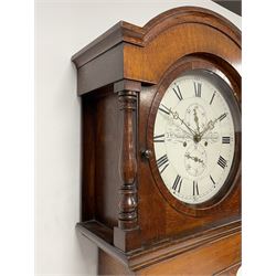 A mid-nineteenth century 8 day Oak longcase clock with a circular dial inscribed 