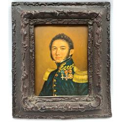 English School (19th Century): Portrait of a Naval Officer, oil on board unsigned 11cm x 8cm